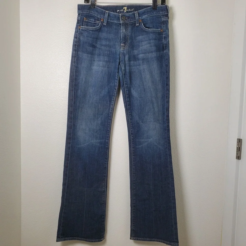 7 For All Mankind Bootcut Jeans Dark Wash Denim Womens Size 29 U075J080U-080U‎
